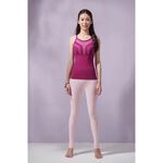YOGA FLOW Venus Tank - 撞色網紗長版上衣 - 嬌豔紫 Purplish Red, , large