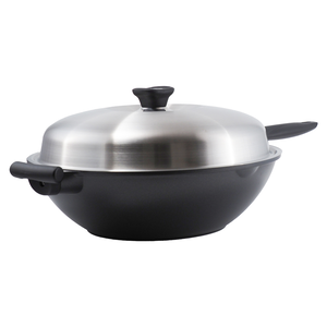 米雅可礦岩鑄造不沾炒鍋-36cm-單把-附蓋-1支