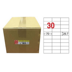 【龍德】LONGDER 三用電腦標籤 A4 30格 29.7*70mm白色1000張/箱 LD-834-W-B(適用雷射、噴墨、影印)