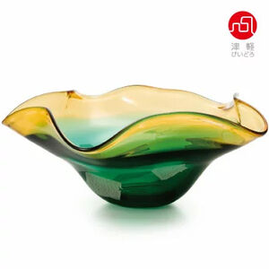 日本津輕 手作黃綠色 琉璃缽 /1入 金益合玻璃器皿