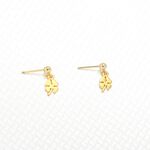 【Angel & Me】Lucky Clover s925 sterling silver 24k gold plated earrings gift, , large