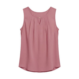 簡約垂墜女款無袖上衣-玫霧粉M~2L
