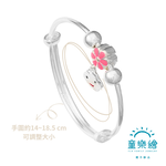 【童樂繪金飾】兒童純銀手鐲手環 微笑花朵 (彌月銀飾 滿月禮 寶寶足銀), , large