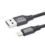 E-BOOKS XA9 IPHONE Aluminum Alloy Charging Cable Reinforced Braided Cable 2.4A Fast Charging, , large