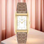 COACH Reese C字壓花錶帶 長方形女錶-24x35mm CO14504355, , large