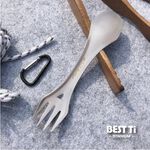 【純鈦拓荒者】多功能餐具 鈦餐具 湯匙 叉子 環保餐具 純鈦餐具 野餐 露營 餐具, , large