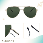 經典時尚漠霞紫飛官彈簧鏡腳寶麗來偏光墨鏡/UV400太陽眼鏡〔ALEGANT〕, , large
