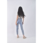 (S) 丹寧牛仔棉質仿舊藍色長褲二手衣, , large