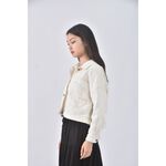 (F) fst丹寧牛仔質感棉質落肩白色外套二手衣, , large