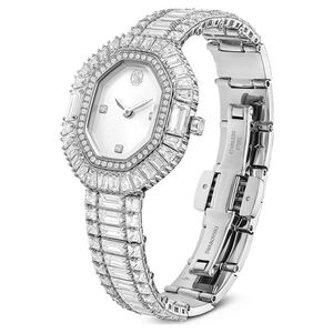 SWAROVSKI 施華洛世奇 Matrix 方形切割水晶八角手鐲式手錶 女錶-30x25mm(5724516)