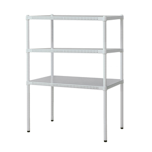 【Y HOUSE】60x45x90cm Perforated Plate Three-layer Shelf Perforated Plate Shelf Iron Shelf - Painted White
