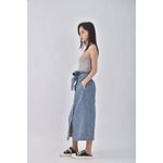 (XL) 【德馨私服】neon韓牌質感藍色綁帶長裙二手衣, , large