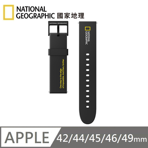 National Geographic Smart Apple Watch Strap Silicone Watchband Applicable to Apple Watch 42/44/45/46/49mm - Black 