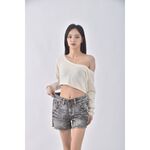 (S) 衣絲不罣丹寧牛仔棉質灰色短褲二手衣, , large