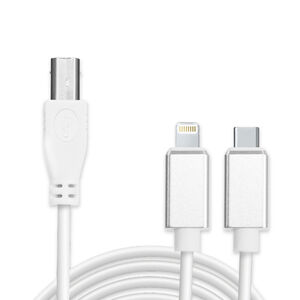 【KONIX】手機平板MIDI連接線 電子琴音樂編輯線(Type B 轉 Lightning + Type C) 蘋果安卓通用