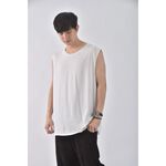 (XL) 【范姜彥豐私服】decathlon男裝運動棉質無袖背心白色上衣二手衣, , large
