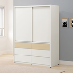 【唯熙傢俱】羅伊原木雙色4.5尺滑門衣櫃, , large