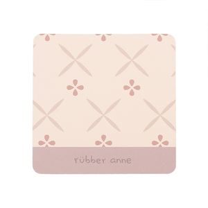 【怪獸】rubber anne 10秒頂吸 軟式珪藻土吸水杯墊 花磚系列 (10x10cm) -粉褐花磚歲月