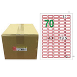 【龍德】LONGDER 三用電腦標籤 A4 70格 19.5*40mm紅框1000張/箱 LD-878-J-B(適用雷射、噴墨、影印), , large