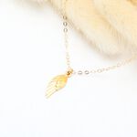 【Angel & Me】Angel Wing s925 sterling silver 24k gold plated necklace gift, , large