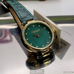 [星晴錶業]COACH手錶,24mm,CH00075藍綠色錶面金色錶殼綠真皮皮革錶帶款, , large