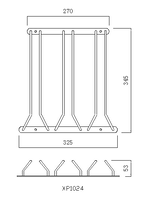 Three-row wine glass holder, , large