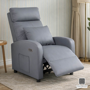 【Hampton 漢汀堡】  丹尼爾電動躺椅-鋼鐵灰(含腰枕)