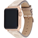 COACH Apple Watch 錶帶 38/40mm 適用 皮錶帶- 淺色x玫瑰金(不含手錶), , large