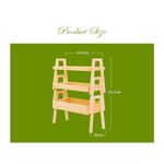【Y HOUSE】trapezoidal three-layer pine wood rack storage rack wooden shelf solid wood rack, , large