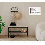 【H&R安室家】歐式仿大理石紋收納穿鞋椅 台灣製(置物架 鞋架) LS298, , large
