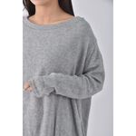 (XL) lain blue質感圓領灰色長袖上衣二手衣, , large