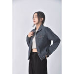 (S) lan basic jeans丹寧牛仔排扣藍色外套二手衣, , large