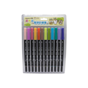 【PENROTE 筆樂】柴語錄柔色雙頭彩繪筆