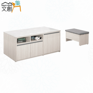 【文創集】卡利3.3尺岩板二抽大茶几(客約商品)