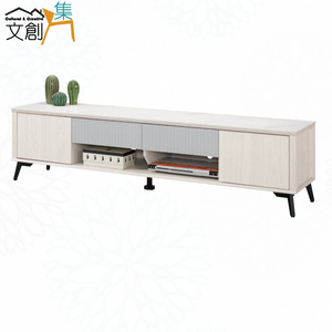 【文創集】克萊雙色6尺岩板開門二抽電視櫃(客約商品)
