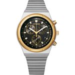 CITIZEN 星辰 昭和金限定款 限量光動能三眼計時手錶 中性錶 38mm AT2544-64E, , large