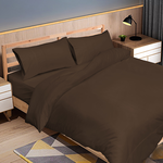 FITNESS 純棉素色雙人被套-咖啡色, , large