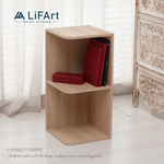 【LiFArt】MIT日系簡約雙層角落收納櫃-經典橡木色, , large