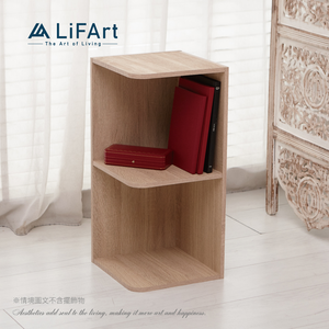 【LiFArt】MIT日系簡約雙層角落收納櫃-經典橡木色