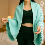 [GraphenePower] 石墨烯輕便兩用披肩毯(附收納袋) - 水綠, , large