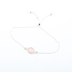 【Angel & Me】橢圓 粉晶 rose quartz 純銀 簡約 手鍊 生日 週年 情人節 禮物, , large