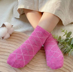 [Kaimei Cotton] MIT Made in Taiwan Big Children's Pure Cotton Diamond Pattern Women's Socks 18-22cm-8 Pairs, , large