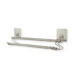 Telescopic double rod towel rack, , large