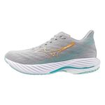Mizuno Wave Rider 28 Sw 女 慢跑鞋 超寬楦 彈力 支撐 緩震 灰 橘綠 [J1GD240672], , large