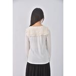 (S) e hyphen world gallery質感荷葉邊領口白色長袖上衣二手衣, , large