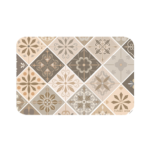 【Monster】 Soft Diatomaceous Earth Absorbent Mat – Floral Seal Series (60x40cm) – Diamond Amber