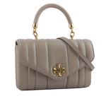 TORY BURCH Kira 直條縫線皮革手提/斜背迷你二用包/灰色, , large