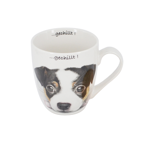 【YU Living】俏皮動物造型陶瓷馬克杯 早餐咖啡杯 600ml-鼠梗犬