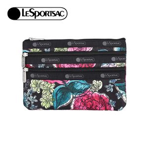 |快速出貨|Lesportsac 3-Zip Cosmetic 三層拉鍊收納化妝包/ 夜花織夢