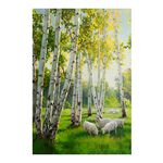 【御畫房】白樺林之春 國家一級畫師手繪油畫60×90cm(VF-99), , large